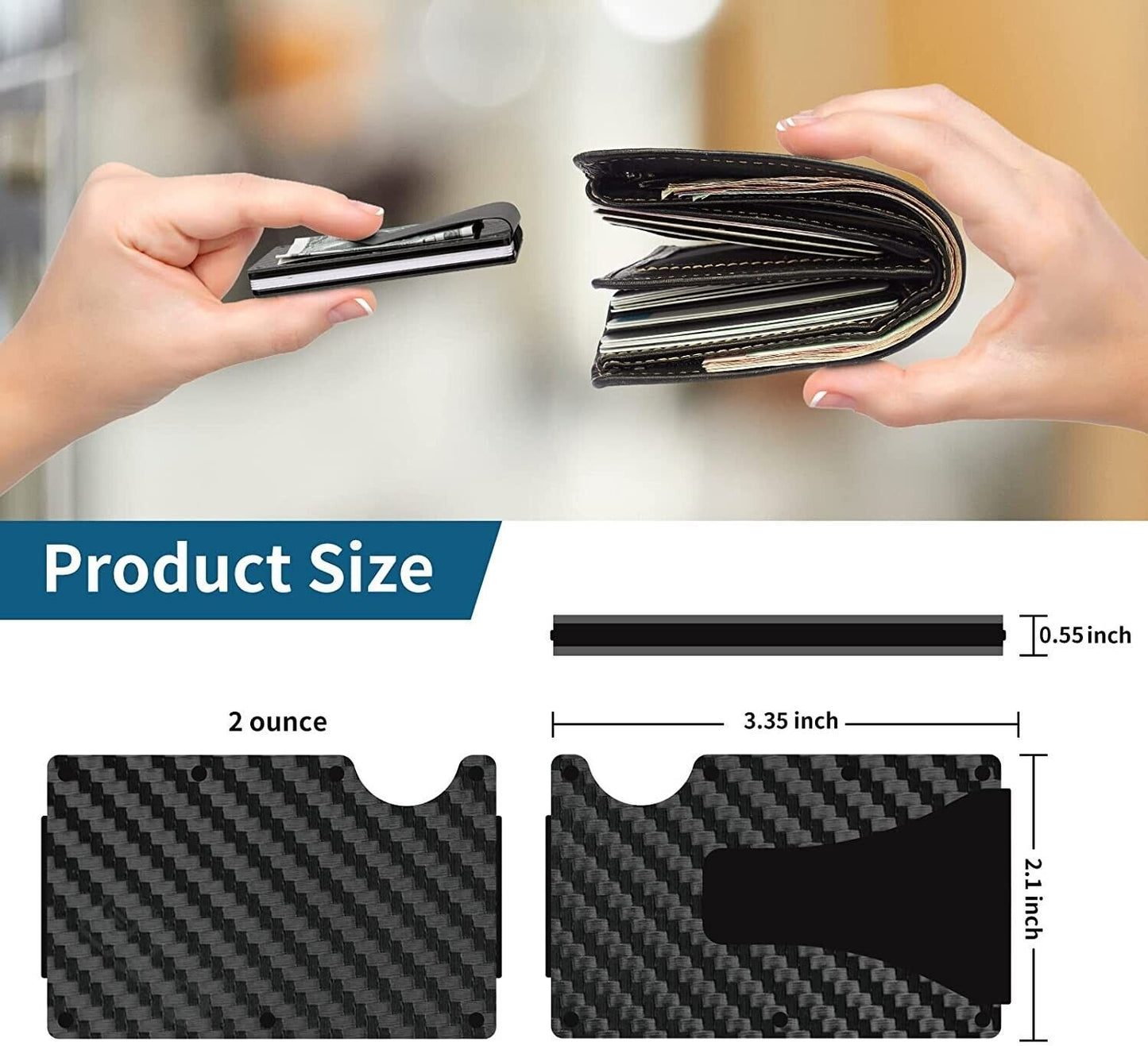 Carbon Fiber RFID Blocker Smart Wallet