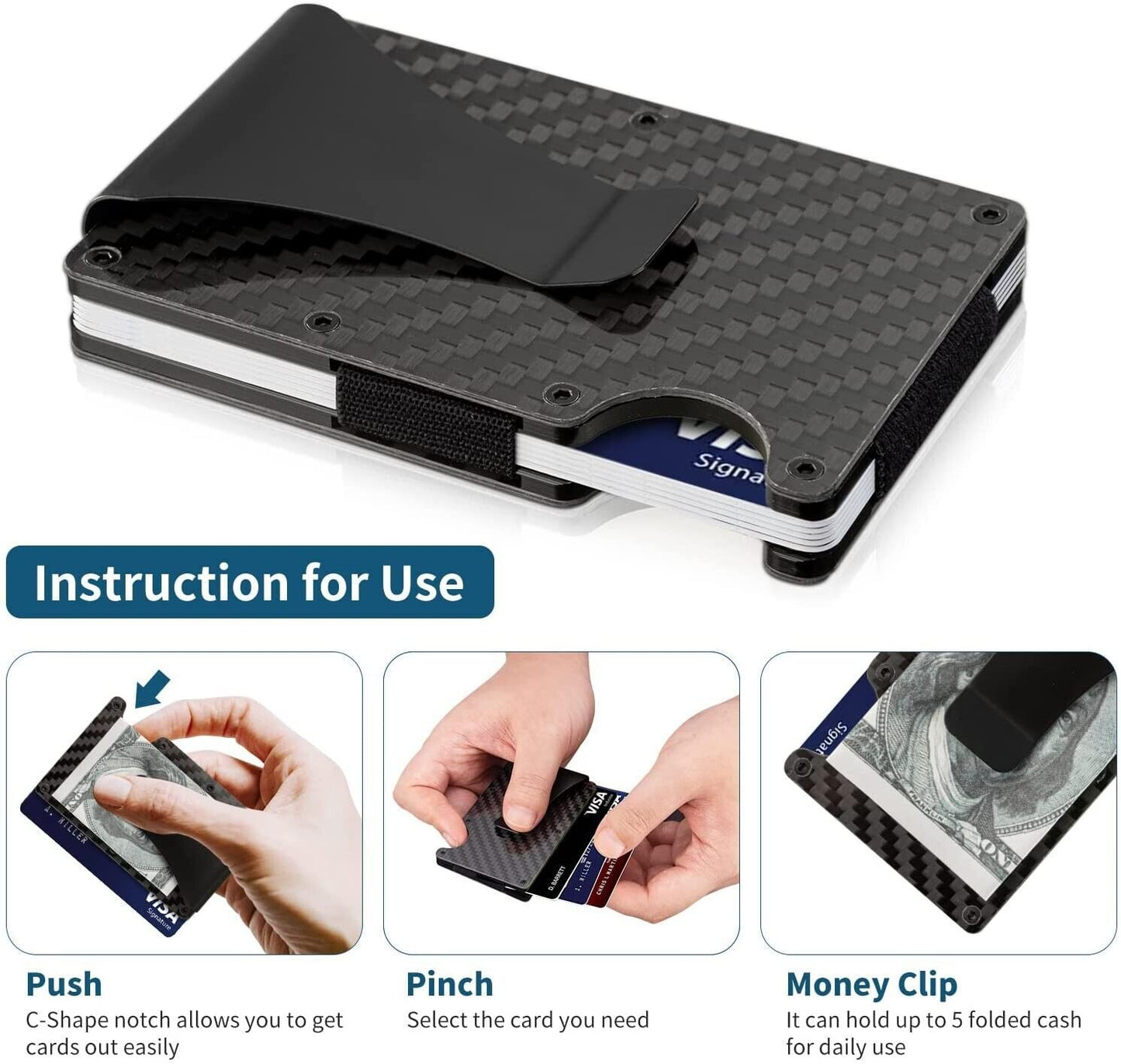 Carbon Fiber RFID Blocker Smart Wallet